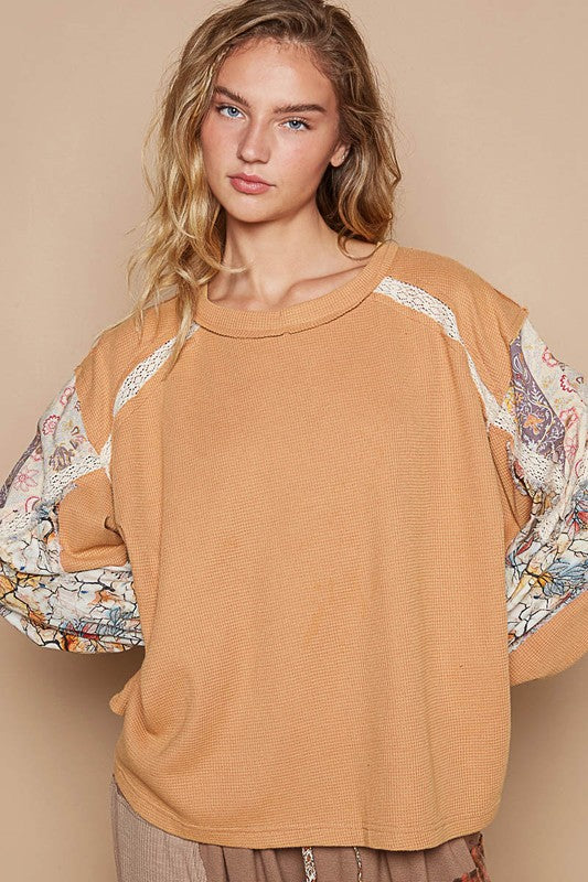 Boho Patchwork Oversized Sweatshirt – Cozy Vintage-Inspired Pullover