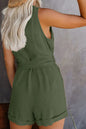 Linen Button-Up Belted Romper – Chic & Effortless Summer Style