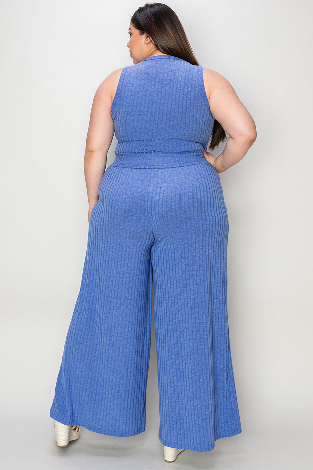 Sage Ribbed Wide-Leg Jumpsuit – Effortless Chic & Comfy Style