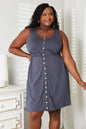 Sleeveless Button-Front Midi Dress with Pockets – Casual & Chic