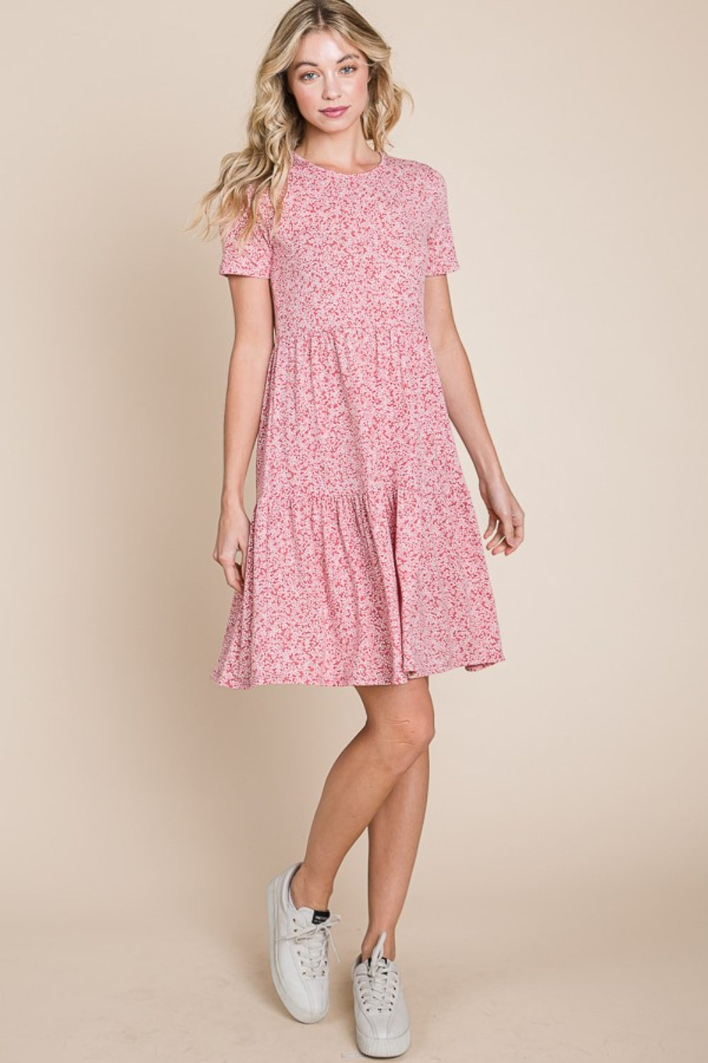 Pink Floral Tiered Dress – Feminine, Flowy & Effortless Chic