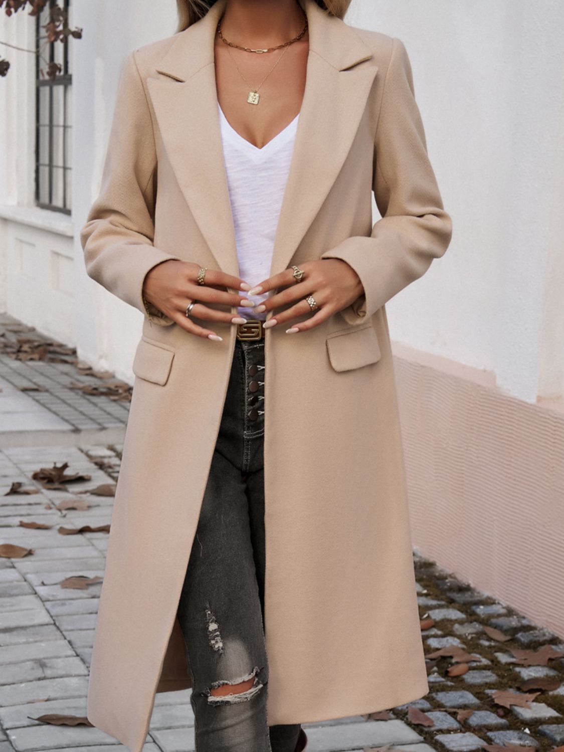 Elegant Double-Breasted Long Coat – Chic & Timeless Outerwear