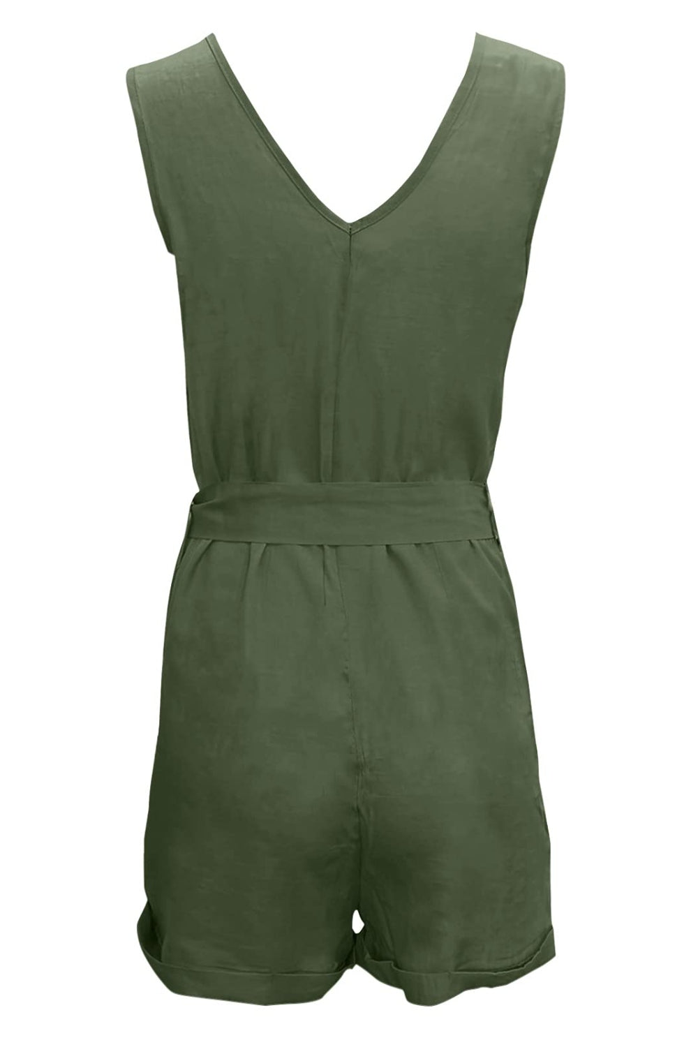 Linen Button-Up Belted Romper – Chic & Effortless Summer Style