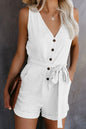 Linen Button-Up Belted Romper – Chic & Effortless Summer Style