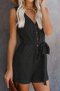 Linen Button-Up Belted Romper – Chic & Effortless Summer Style