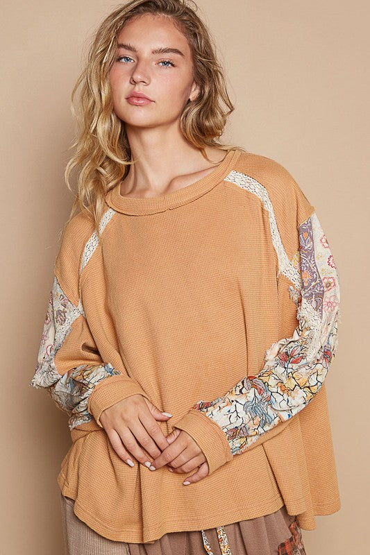 Boho Patchwork Oversized Sweatshirt – Cozy Vintage-Inspired Pullover