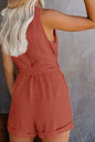 Linen Button-Up Belted Romper – Chic & Effortless Summer Style