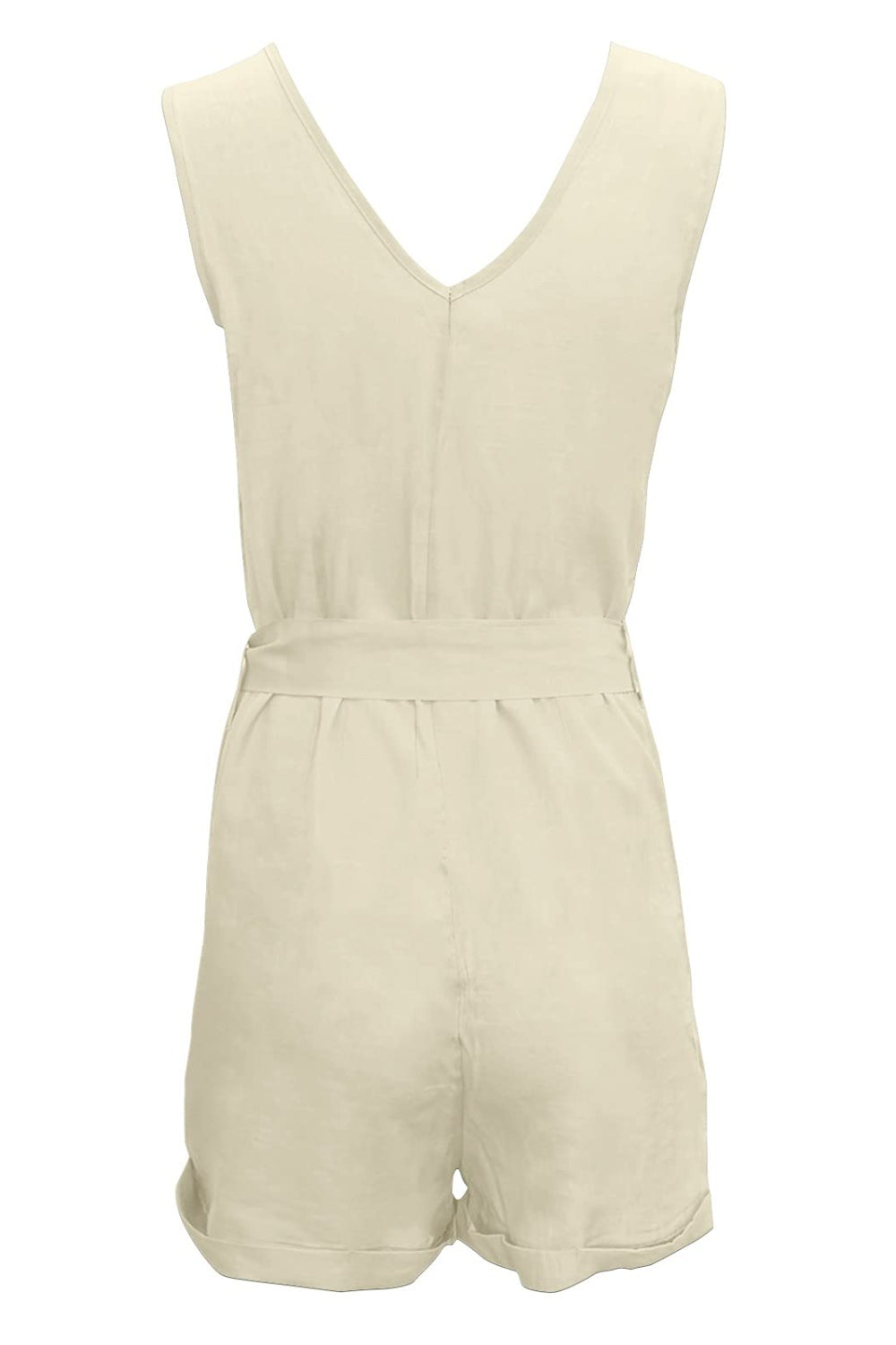 Linen Button-Up Belted Romper – Chic & Effortless Summer Style