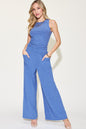 Sage Ribbed Wide-Leg Jumpsuit – Effortless Chic & Comfy Style