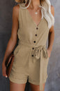 Linen Button-Up Belted Romper – Chic & Effortless Summer Style